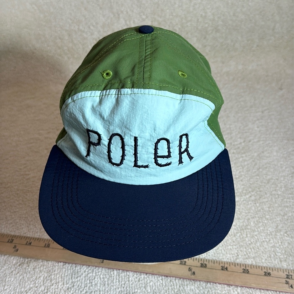 Poler Green Light Blue Navy Colorblock Camp Hat